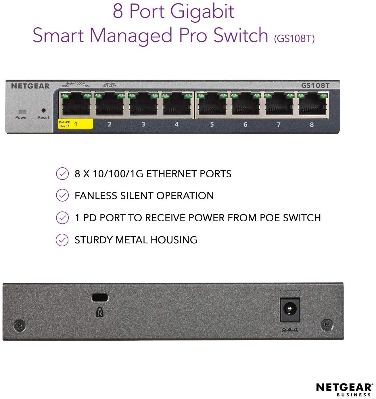 NETGEAR 8 port Gigabit SMART MANAGED PRO SWITCH W/CLOUD MANAGEMENT