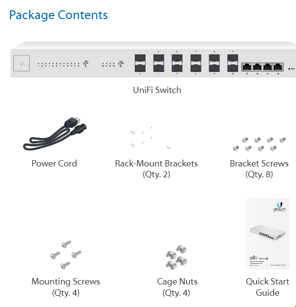 Ubiquiti Unifi Switch Switch POE 10 Gigabit 4 Port 12 Slots SFP+