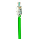 SIMPLY45 PROSERIES PASS THROUGH 1 PIECE SHIELDED EXTERNAL GROUND GREEN TINT - CAT6 STP WITH CAP45™ - 50PC JAR