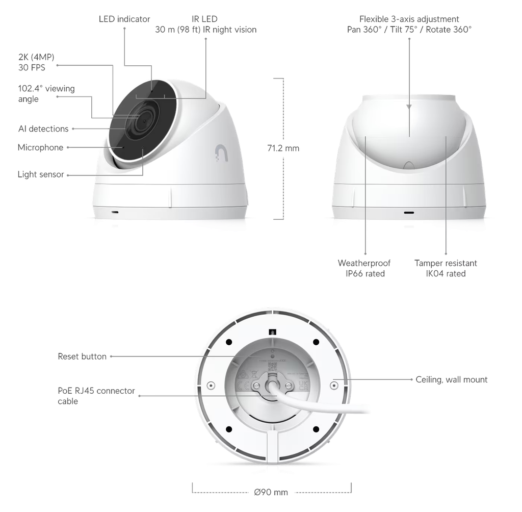 UBIQUITI UNIFI VIDEO CAMERA G5 TURRET ULTRA