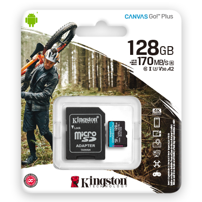 KINGSTON CANVAS GO! PLUS U3 V30 MICROSD 128GB