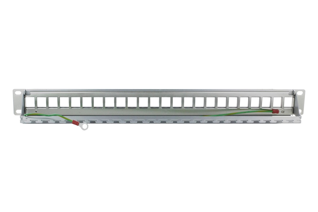 24-PORT UNLOADED KEYSTONE PATCH PANEL SILVER W/CABLE MANAGEMENT