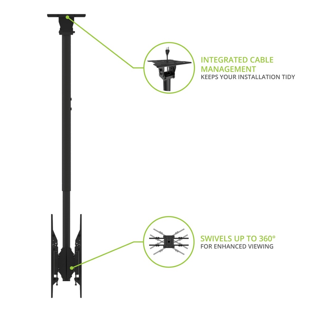 KANTO BACK TO BACK CEILING TV MOUNT 40-80" (100LB PER SCREEN)