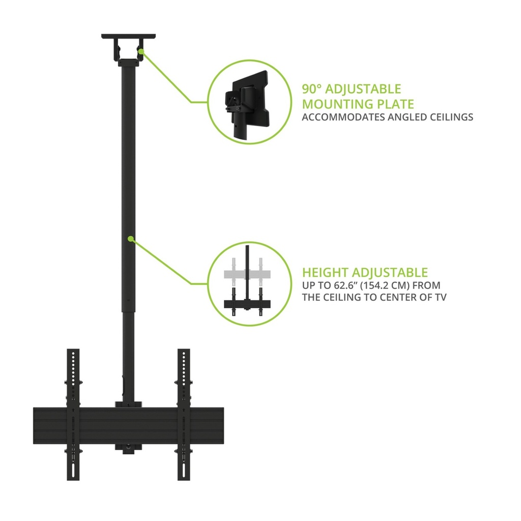 KANTO BACK TO BACK CEILING TV MOUNT 40-80" (100LB PER SCREEN)