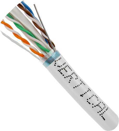 CAT6A 1000' WHITE SOLID SHIELDED F/UTP NETWORK BULK CABLE