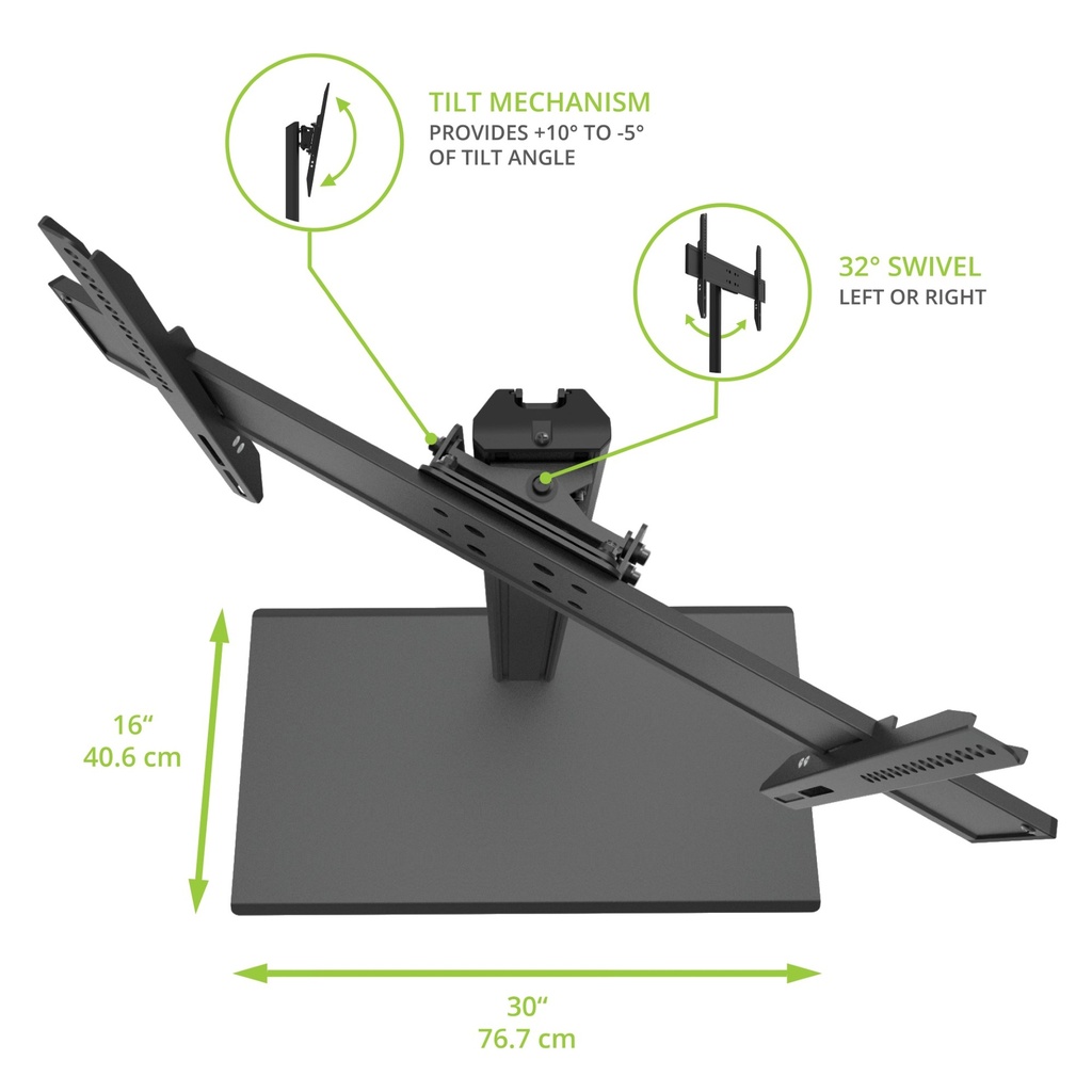 KANTO HEIGHT ADJUSTABLE TABLETOP TV STAND 40"-90" (125LB)