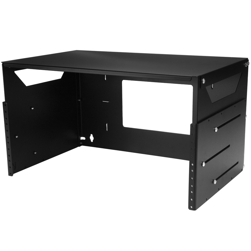 STARTECH 2-POST 4U OPEN FRAME WALL MOUNT NETWORK RACK WITH BUILT-IN SHELF & ADJUSTABLE DEPTH