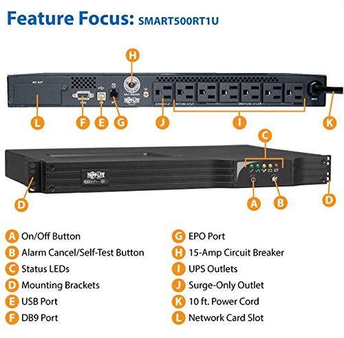 TRIPP LITE 1U 7-OUTLET 'SMART-PRO' LINE-INTERACTIVE UPS (300W/500VA) - RACKMOUNT