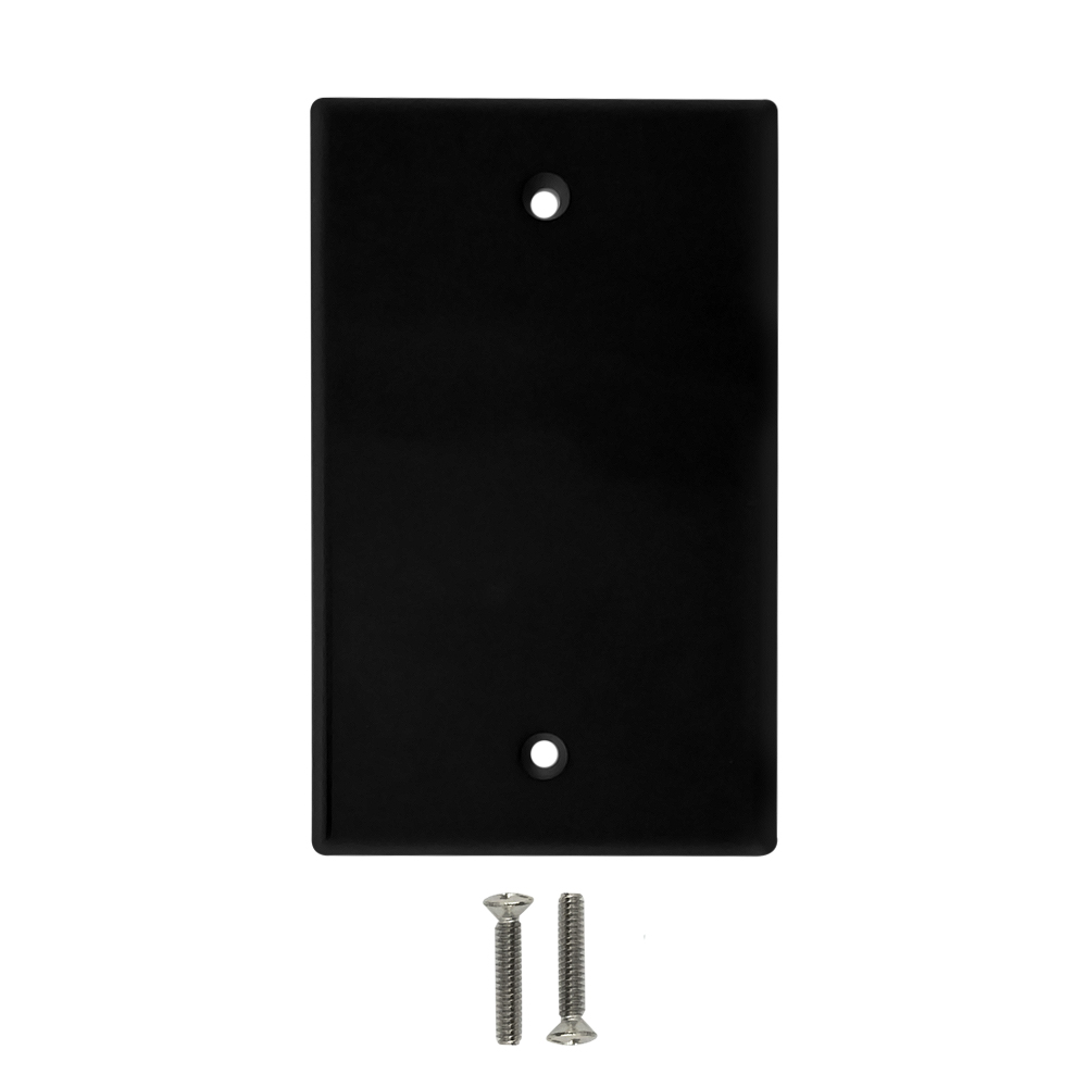 1-GANG BLANK WALL PLATE - BLACK