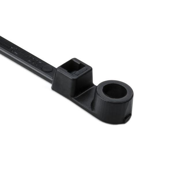 HELLERMANN 8.5" CABLE TIE/SCREW MOUNT #10 SCREW BLACK (100/PK)