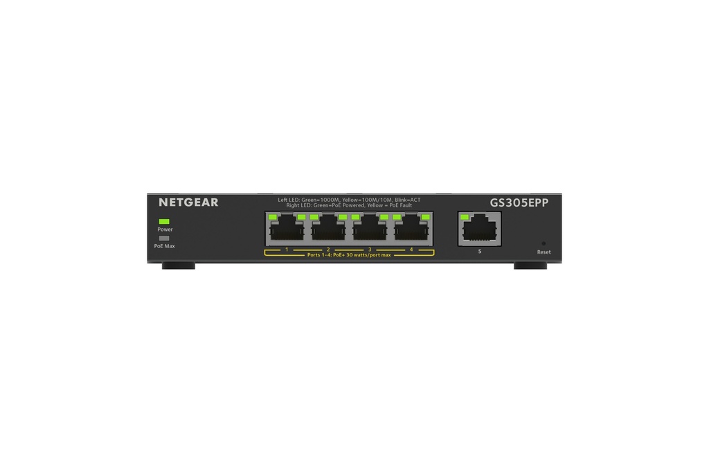 NETGEAR 5 PORT POE+ GIGABIT ETHERNET MANAGED SWITCH (120W)