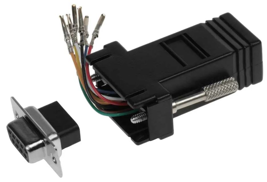 DB9 FEMALE TO RJ45 FEMALE ADAPTER BLACK