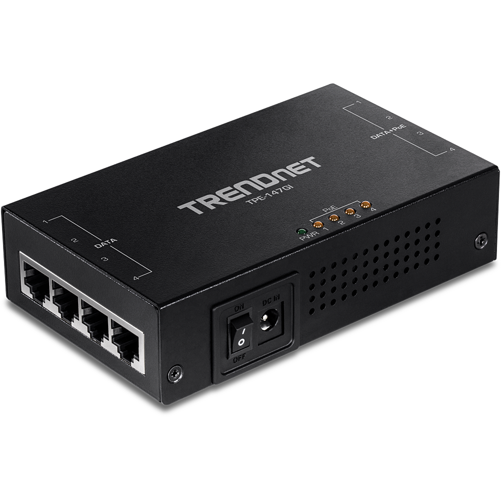 TRENDNET 4-PORT GIGABIT POE+ INJECTOR (65W)