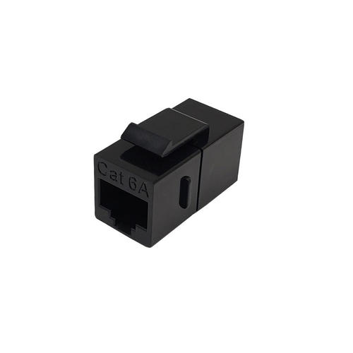 RJ45 CAT6A F/F COUPLER KEYSTONE JACK BLACK