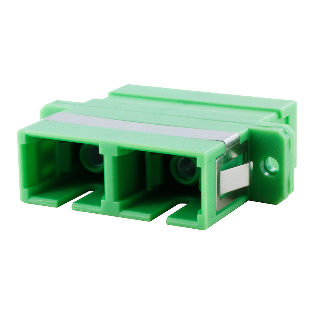 SC/APC-SC/APC F/F SM DUPLEX PANEL MOUNT PLASTIC FIBER OPTIC ADAPTER