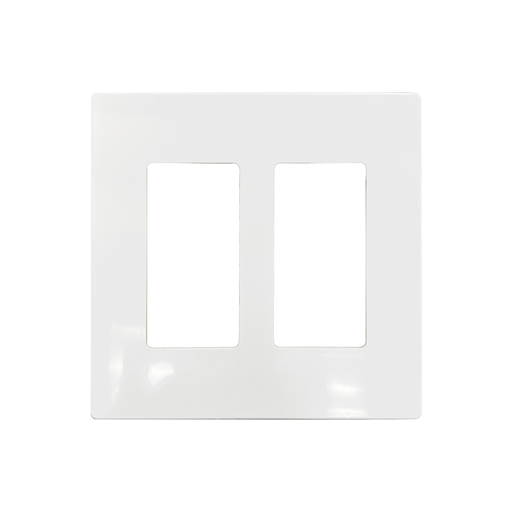 2-GANG DECORA WALL PLATE - WHITE SCREWLESS