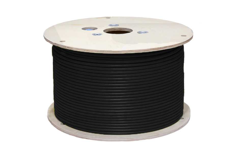 CAT6A 1000' BLACK SOLID SHIELDED F/UTP NETWORK BULK CABLE