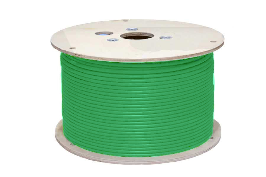 CAT6A 1000' GREEN SOLID SHIELDED F/UTP NETWORK BULK CABLE