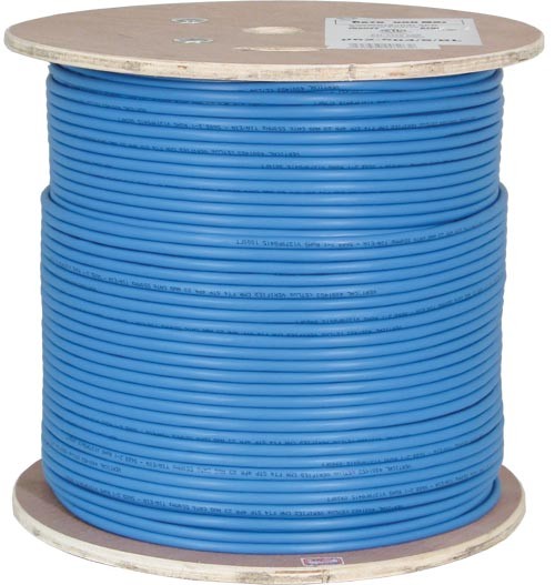 VERTICAL CABLE CAT6A BLUE SOLID UTP PLENUM 1000' SPOOL (FT6/CMP)
