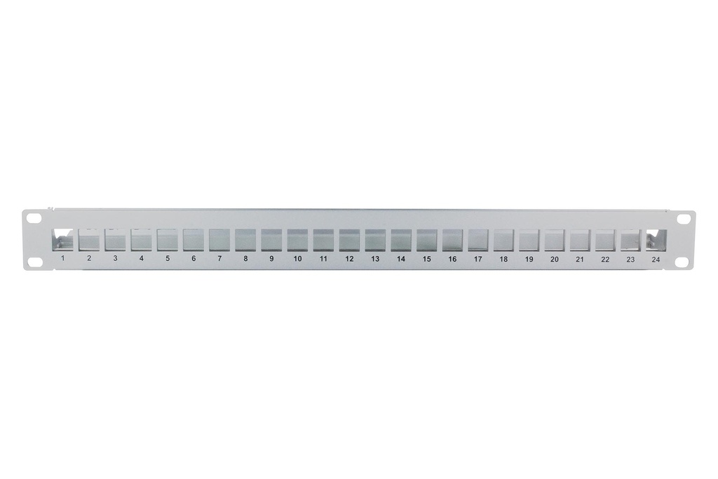 24-PORT UNLOADED KEYSTONE PATCH PANEL SILVER W/CABLE MANAGEMENT