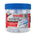 SIMPLY45® PROSERIES CAT5E UNSHIELDED PASS-THROUGH RJ45 MODULAR PLUGS WITH CAP45® 100 PC/JAR