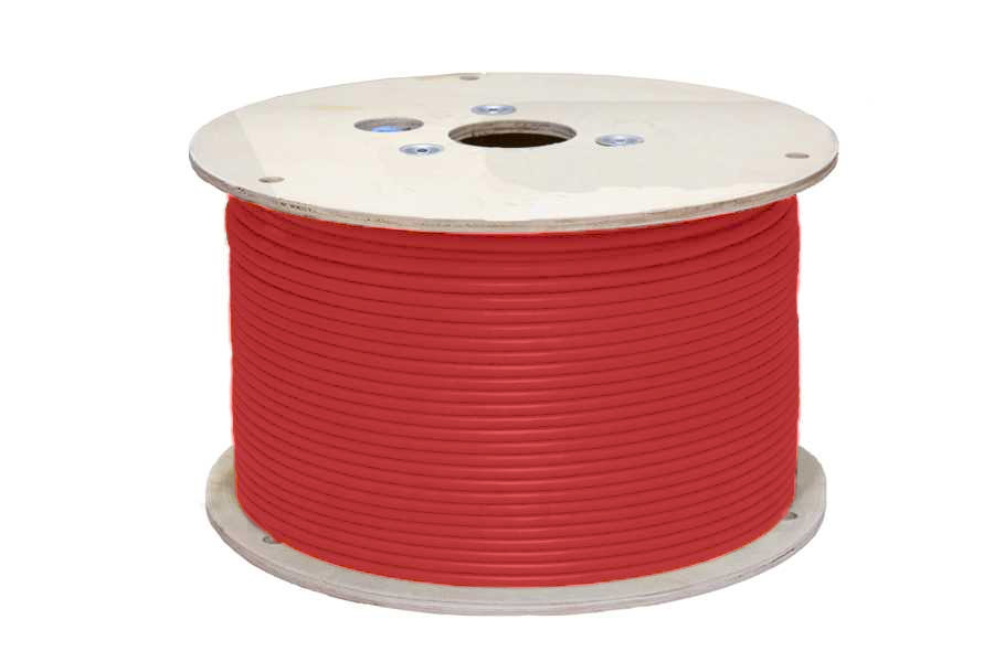 CAT6A 1000' RED SOLID SHIELDED F/UTP NETWORK BULK CABLE