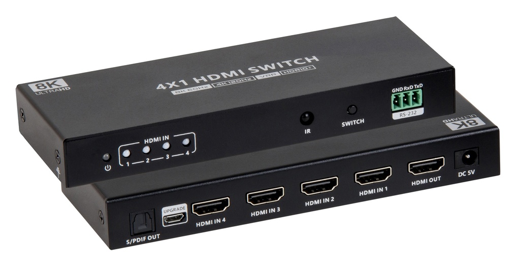 MUXLAB HDMI 2.1 [4 X 1] SWITCHER W/AUDIO EXTRACTION (8K/60)