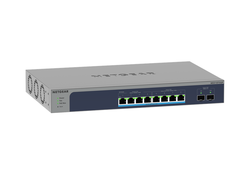 NETGEAR 8-PORT MULTI-GIGABIT/10G POE++ MANAGED ETHERNET SWITCH W/2 SFP+ PORTS (295W)