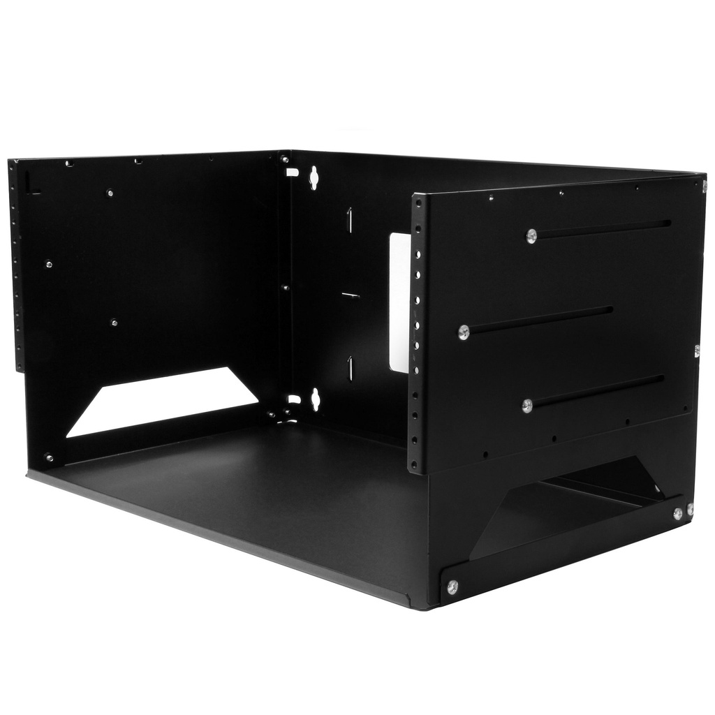 STARTECH 2-POST 4U OPEN FRAME WALL MOUNT NETWORK RACK WITH BUILT-IN SHELF & ADJUSTABLE DEPTH