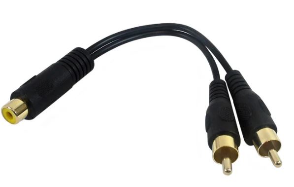 6" RCA FEMALE TO 2X RCA MALE Y CABLE