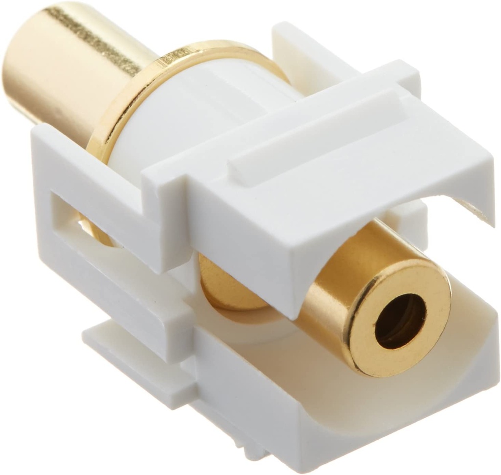 3.5MM STEREO F/F COUPLER KEYSTONE JACK - WHITE 