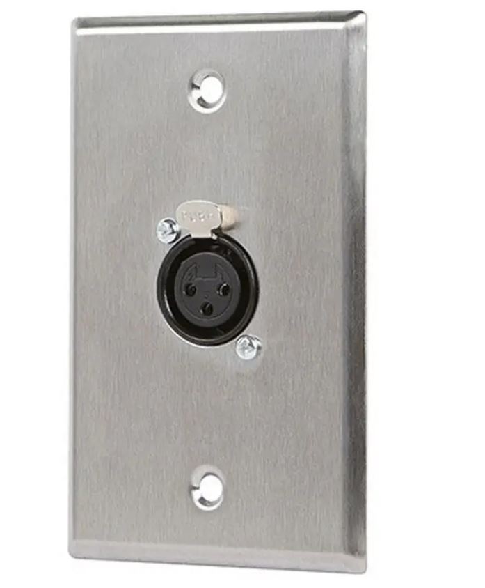 1-PORT 3-PIN XLR FEMALE ZINC ALLOY WALL PLATE