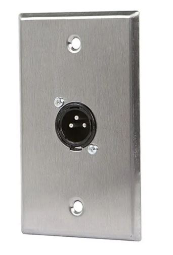 1-PORT XLR MALE (3 PIN) WALL PLATE - ZINC ALLOY 