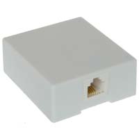 RJ12 1-PORT 6P6C PHONE SURFACE-MOUNT BOX - WHITE