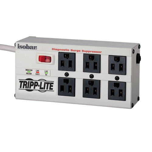 TRIPP LITE 6-OUTLET 'ISOBAR' SURGE PROTECTOR (METAL HOUSING)