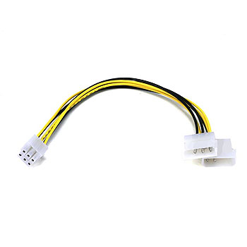 MOLEX (X2) MALE TO PCI-E (6-PIN) FEMALE Y-POWER ADAPTER CABLE