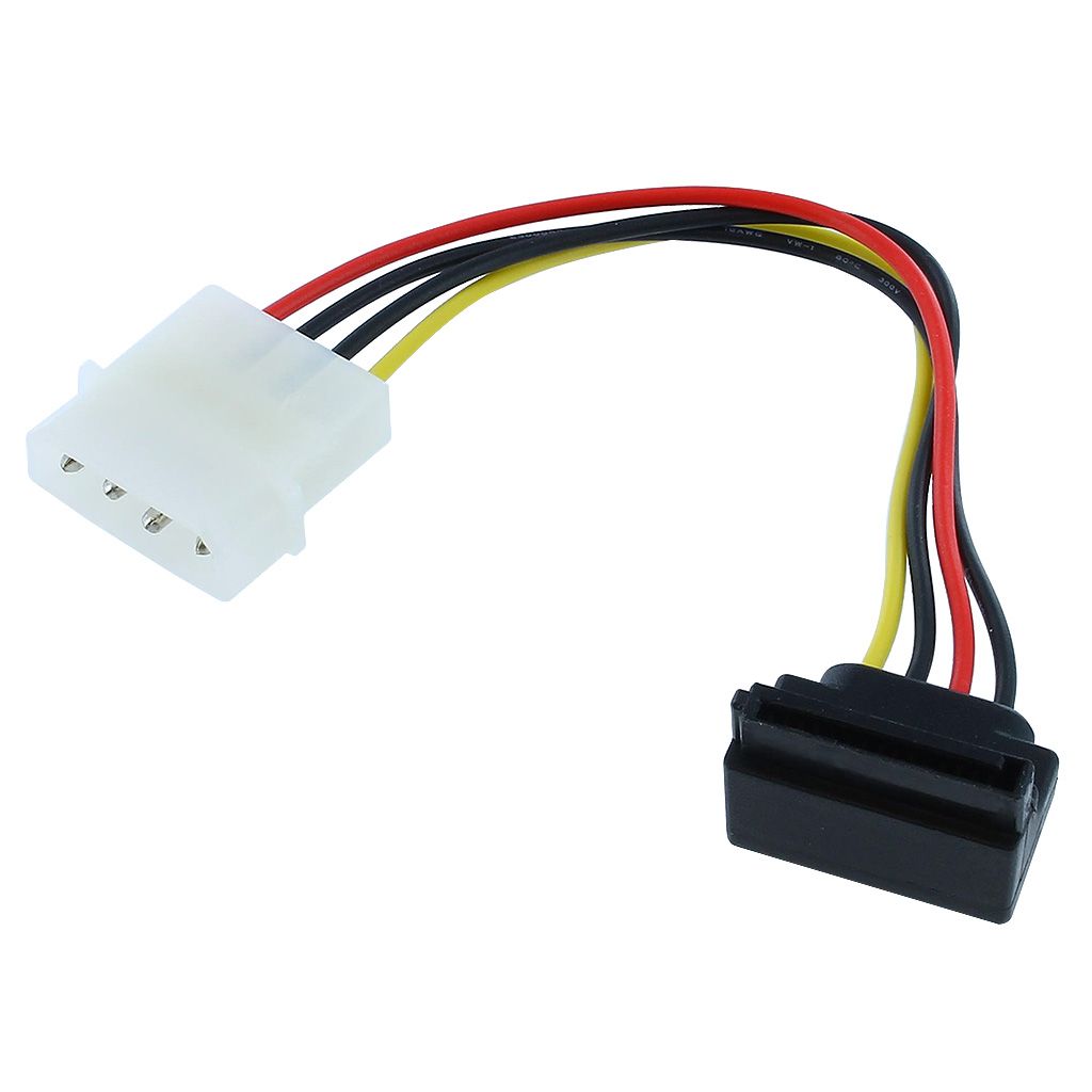 SATA 15PIN FEMALE RIGHT ANGLE TO MOLEX 4PIN MALE POWER ADAP.