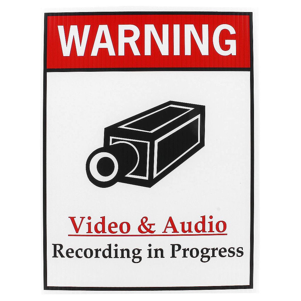 SURVEILLANCE RECORDING WARNING SIGN 8.5 X 11 INCH