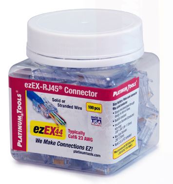 PLATINUM TOOLS ezEX44 CAT5E/6/6A CONNECTOR (100/JAR)