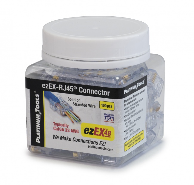 PLATINUM TOOLS ezEX48 CAT6A CONNECTOR (100/JAR)