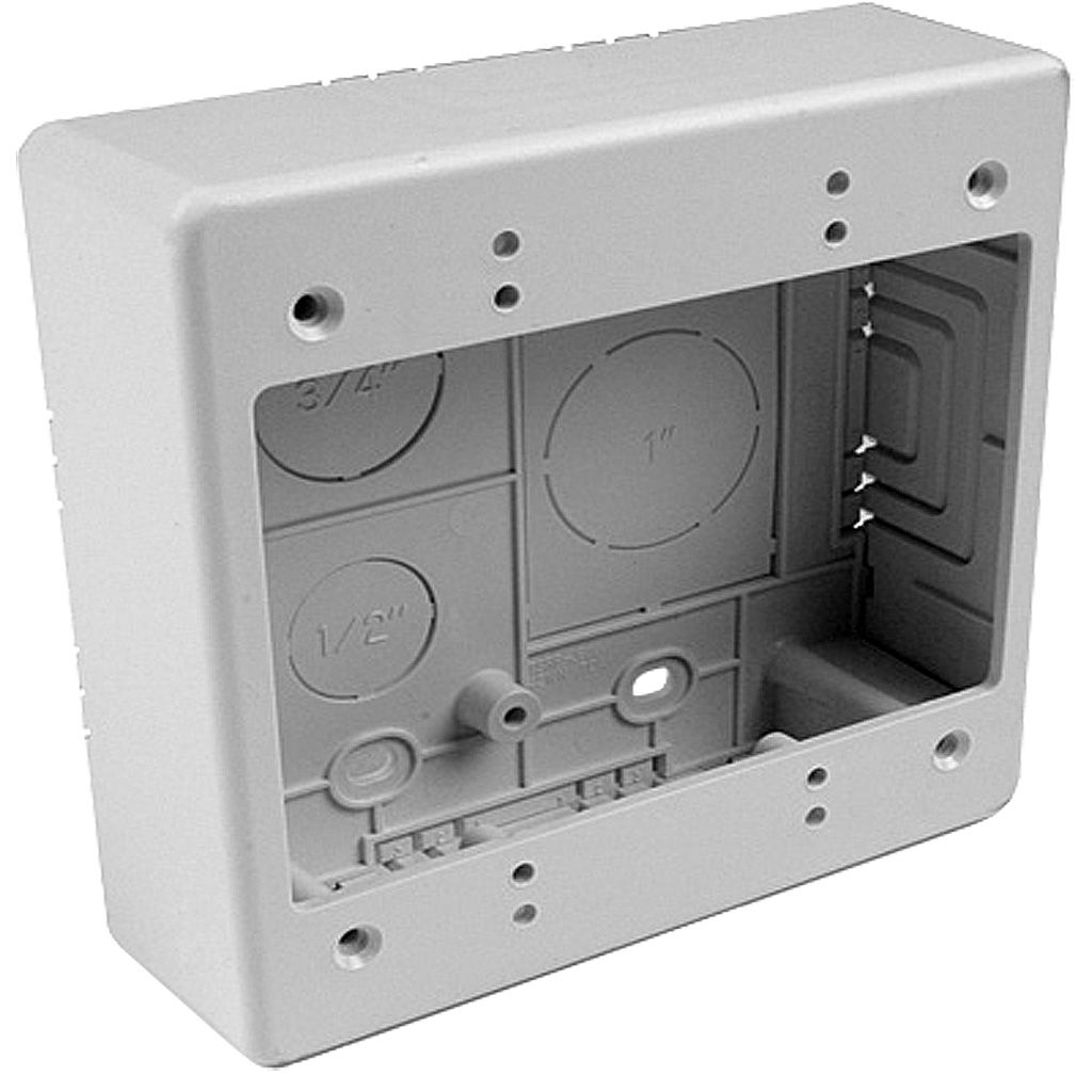 JUNCTION BOX DUAL GANG 1.25" DEPTH-WHITE