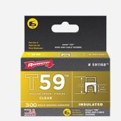 ARROW T59 1/4"X5/16" INSULATED STAPLES CLEAR