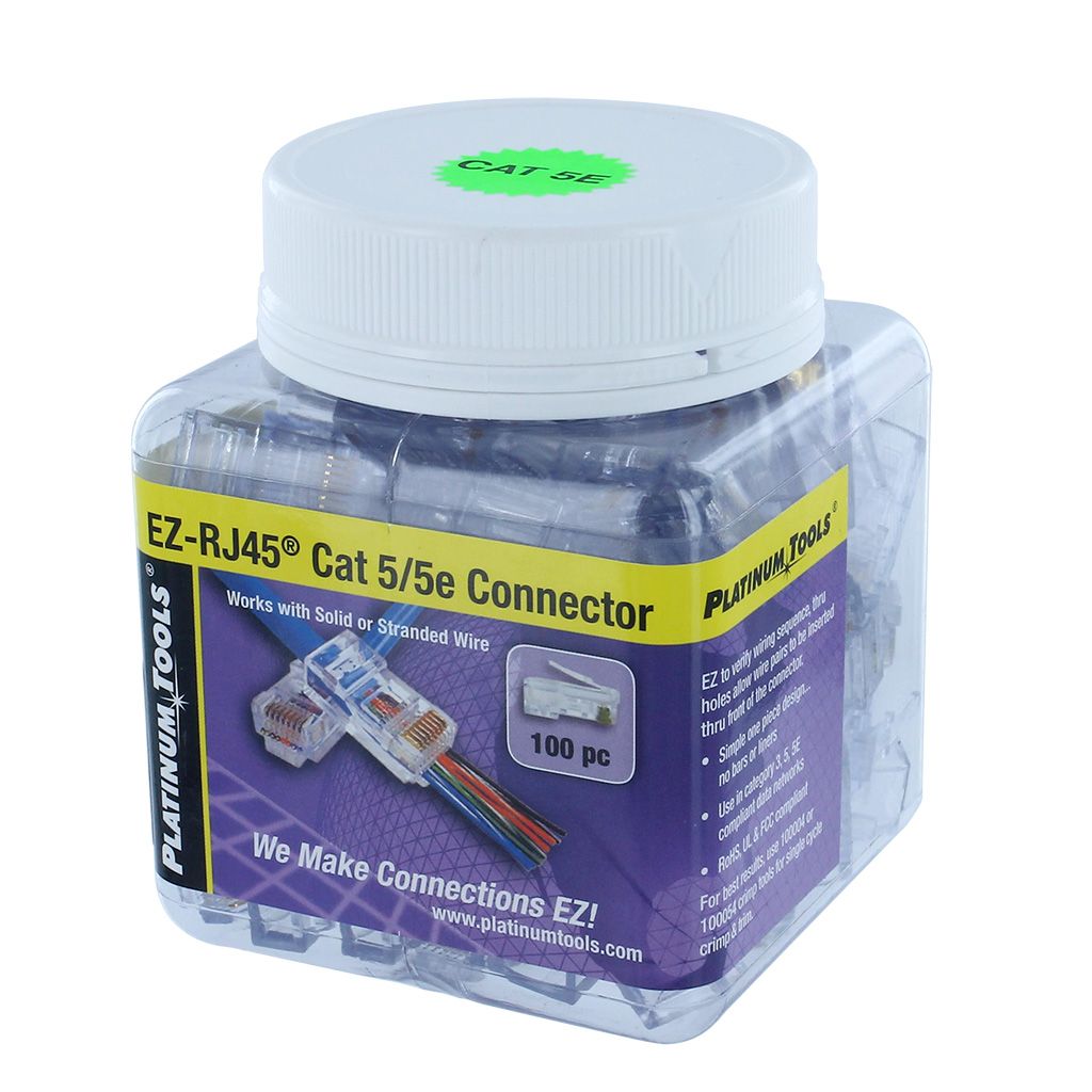 PLATINUM TOOLS EZ-RJ45 CAT5E CONNECTOR (100/JAR)