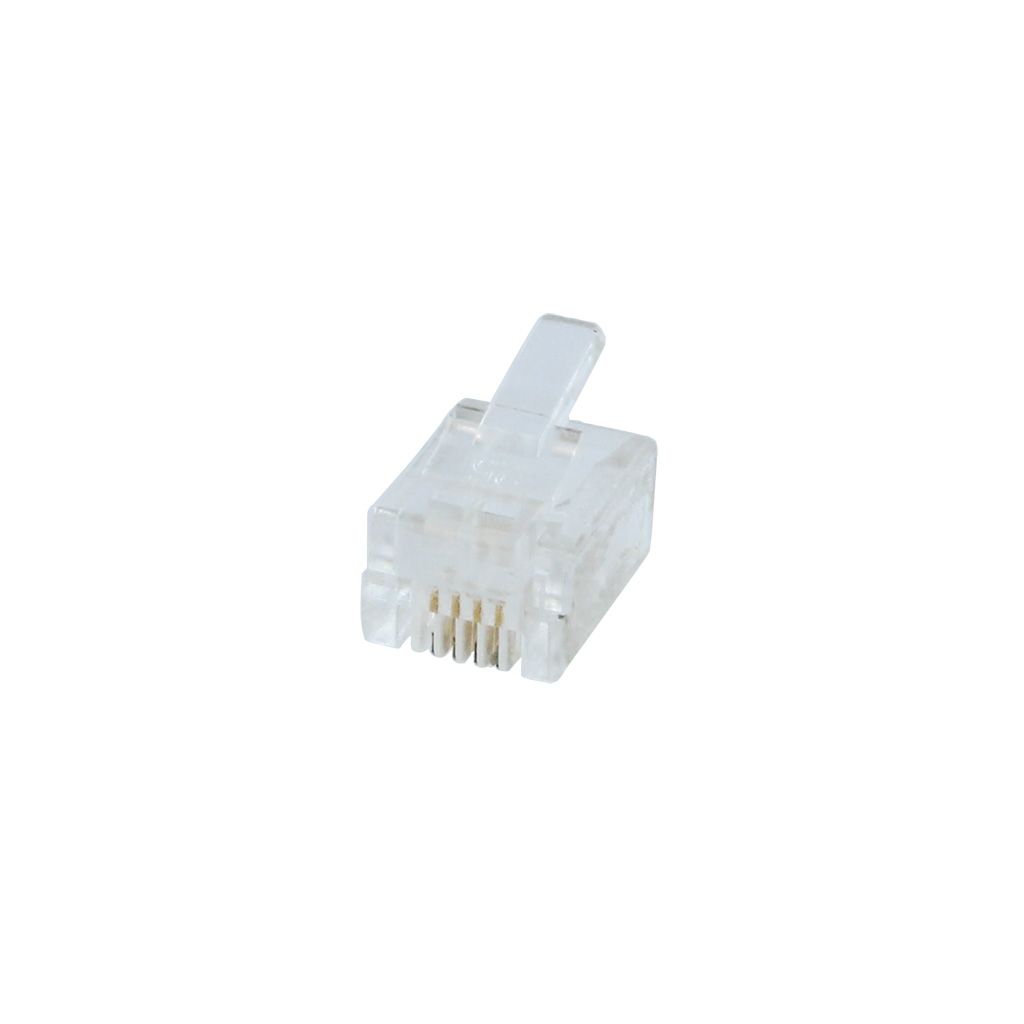 RJ11 6P4C FLAT-STYLE PHONE CONNECTOR (50/BAG)