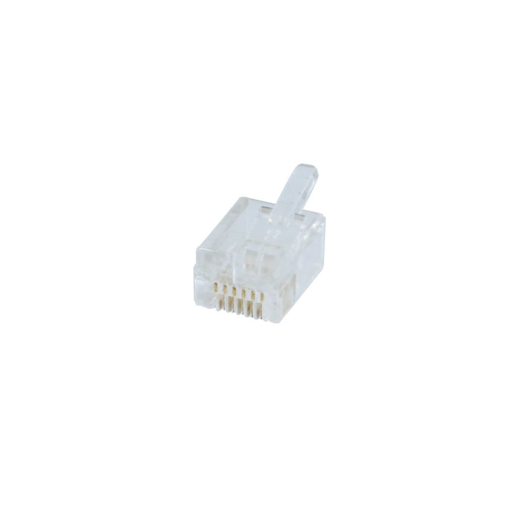 RJ12 MMJ/DEC 6P6C OFFSET FLAT-STYLE PHONE CONNECTOR (50/BAG)