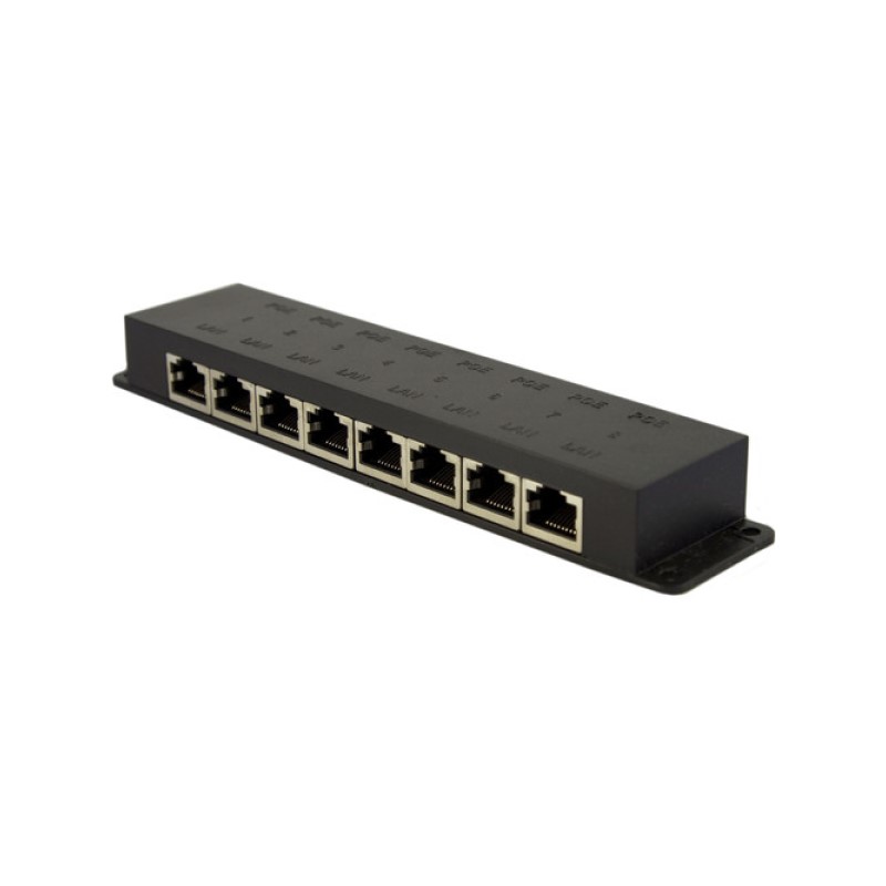 OPEN MESH 8 PORT RACK MOUNT 18V POE INJECTORS