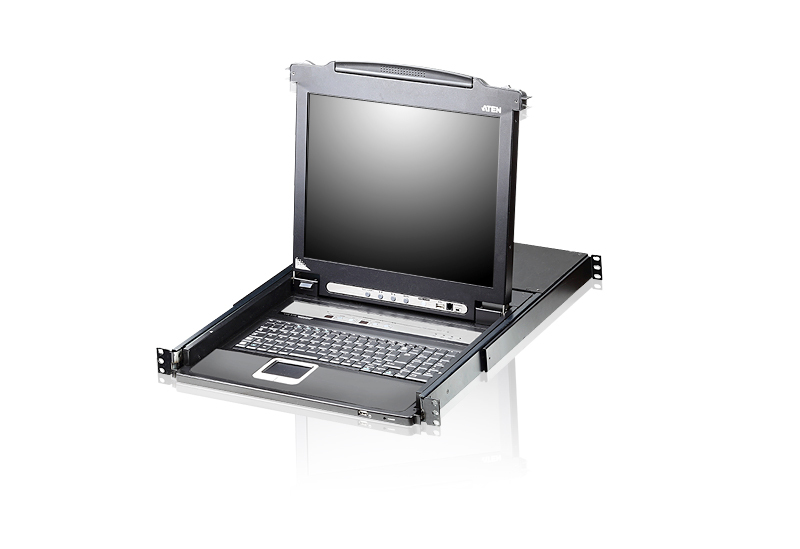 ATEN 8-PORT 1U 17"  LCD SLIDEAWAY CONSOLE W/KVM