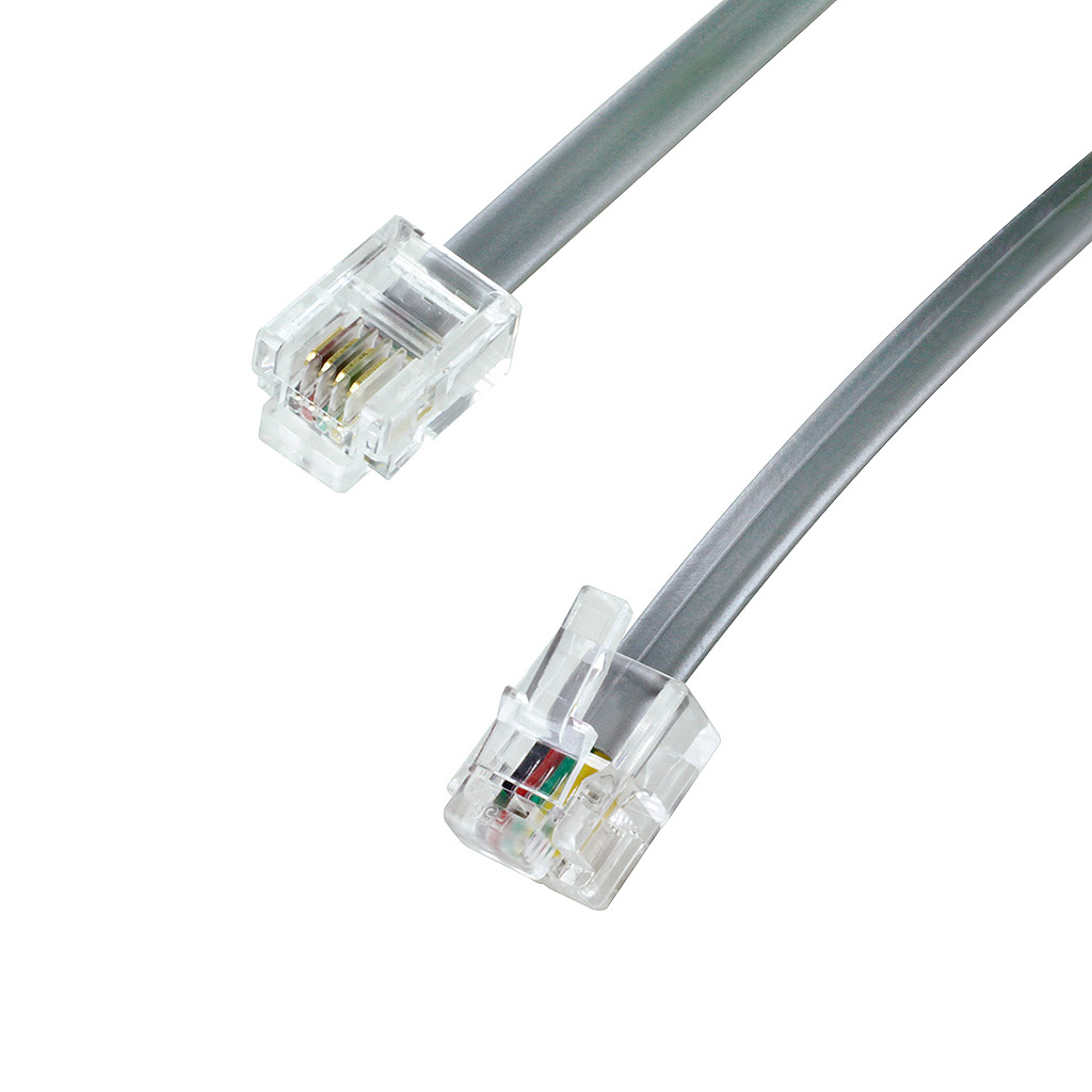 RJ11 6P4C SILVER PHONE WIRE (14')