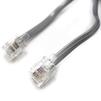 RJ11 6P4C SILVER PHONE WIRE (50')