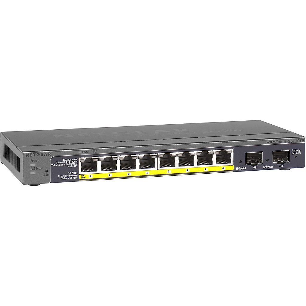 NETGEAR PROSAFE GS110TP-300NAS 8PORT POE SMART ETHERNET SWITCH (46W)